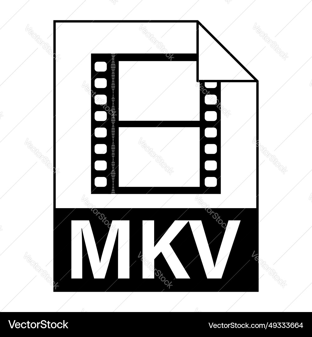 Modern flat design of mkv file icon for web Modern flat design of mkv file icon for web vector image