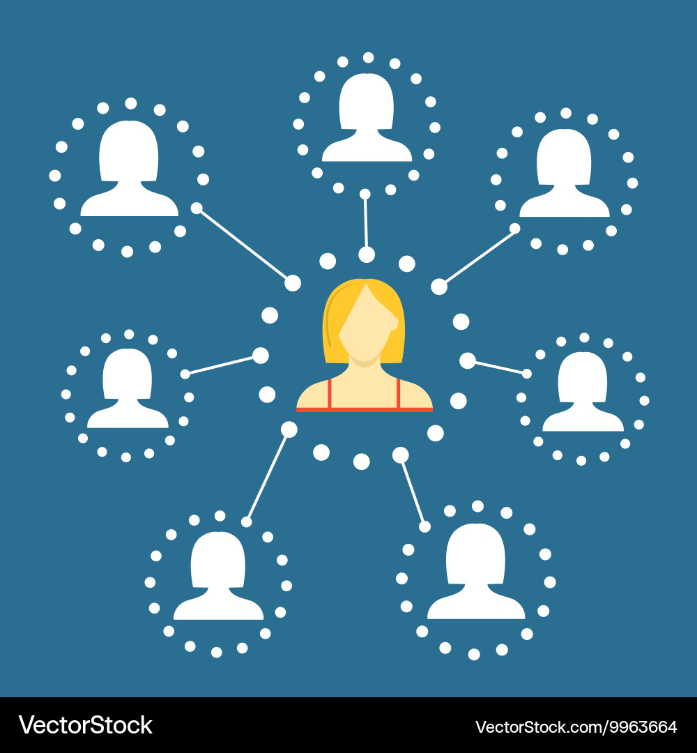 Modern web media network scheme flat design vector image