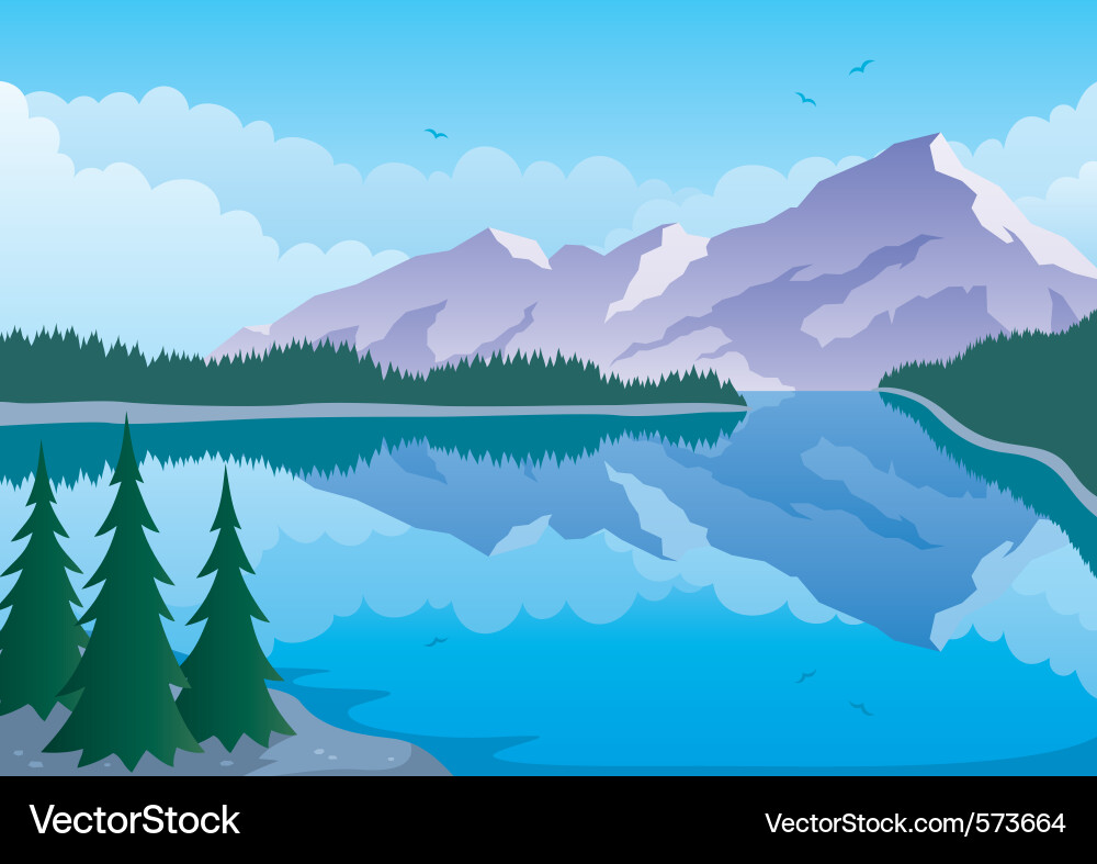 Mountain Lake Landscape Vector Image
