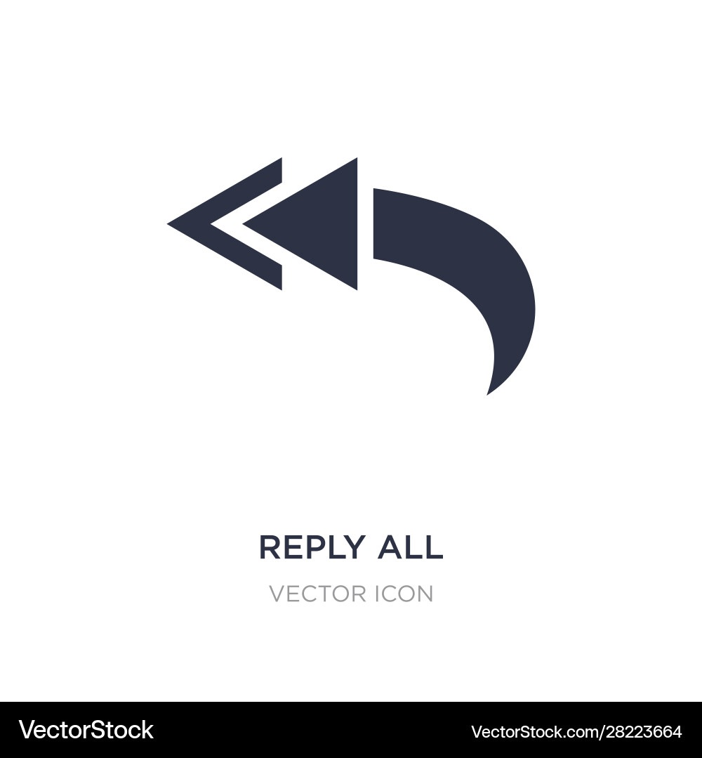 Reply all icon on white background simple element vector image