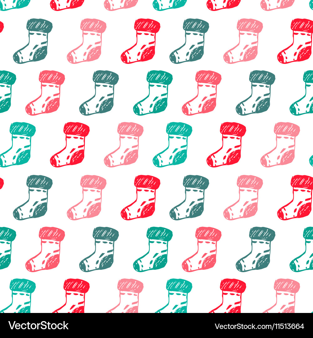 Seamless pattern with hand drawn socks Vector Image