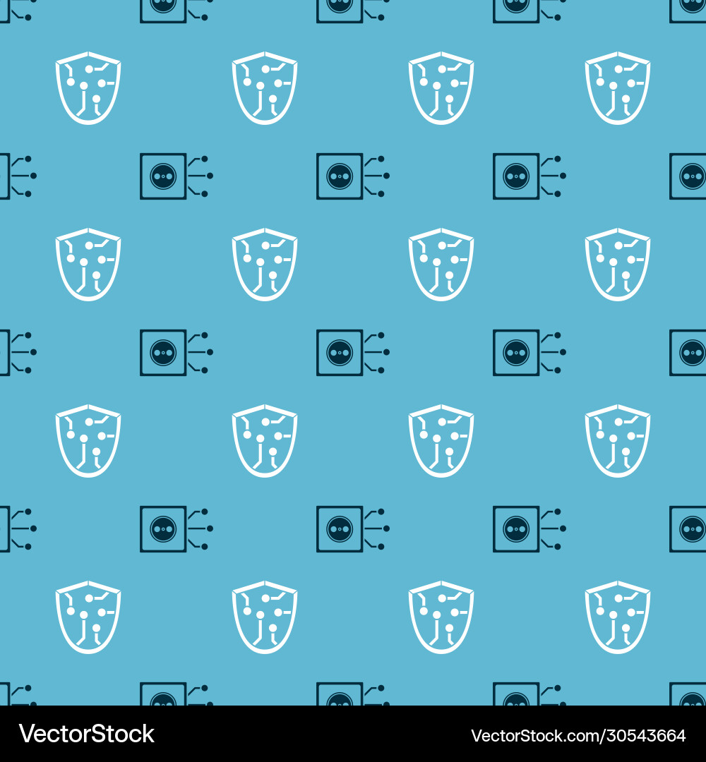 Set remote control and cyber security on seamless Set remote control and cyber security on seamless vector image