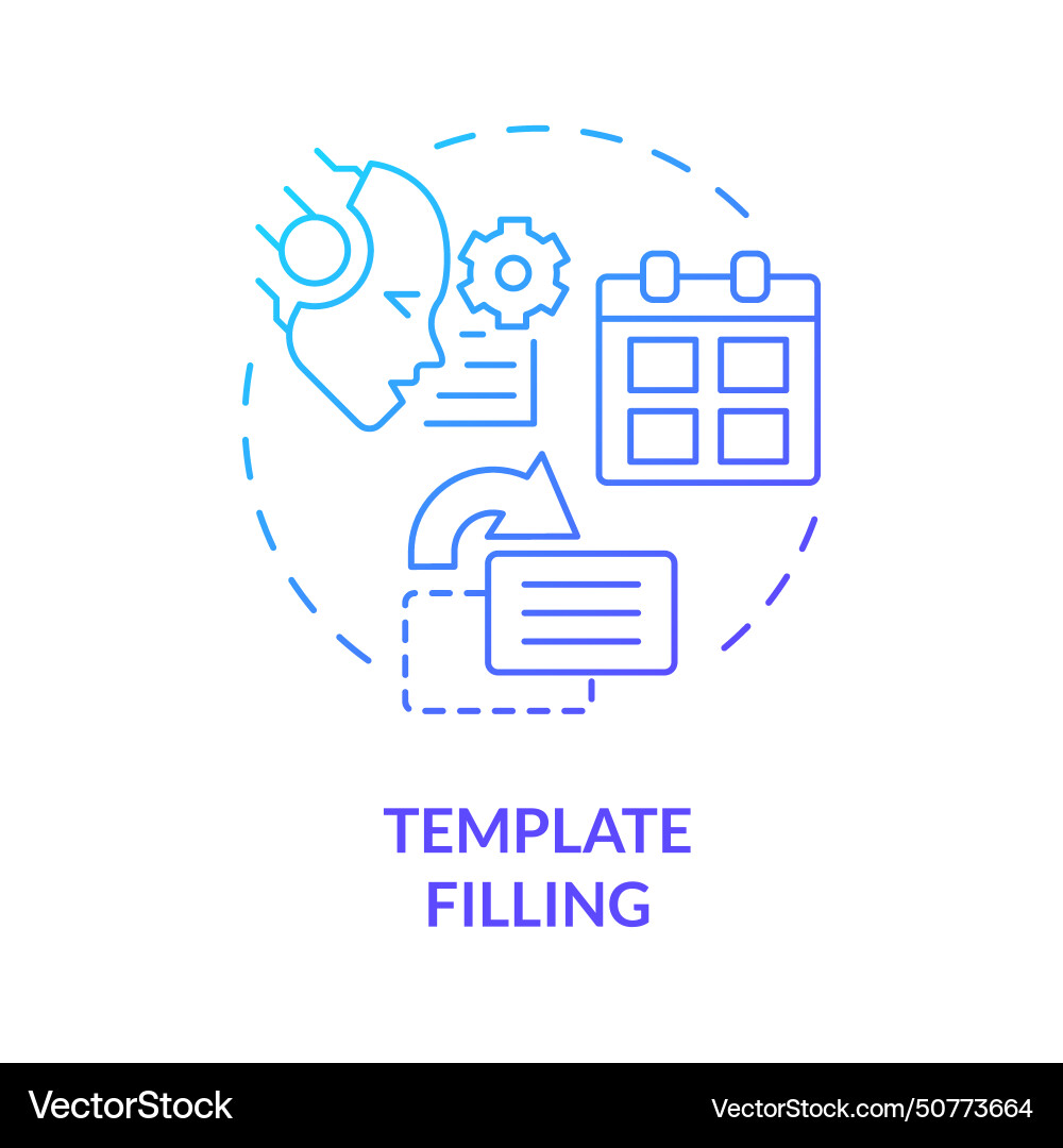 Template filling blue gradient concept icon Vector Image Template filling blue gradient concept icon Vector Image