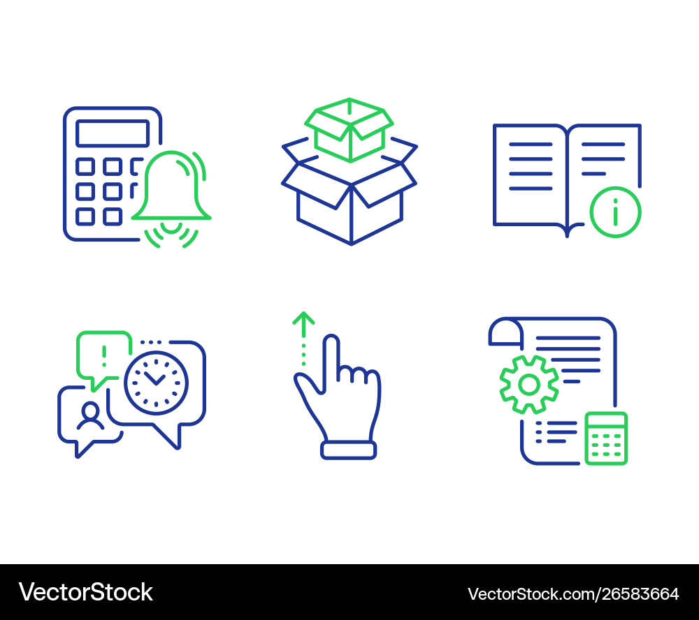 Time management touchscreen gesture and technical Time management touchscreen gesture and technical vector image
