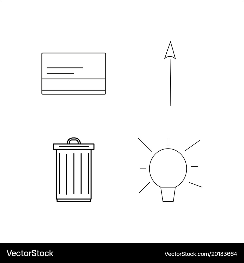 Web simple linear icon setsimple outline icons vector image