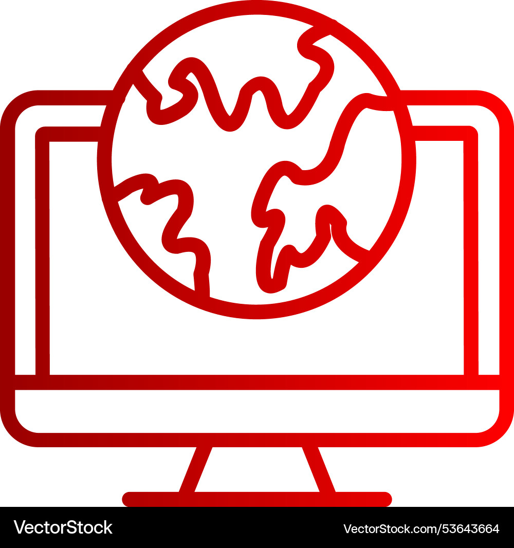 World map line gradient icon Vector Image