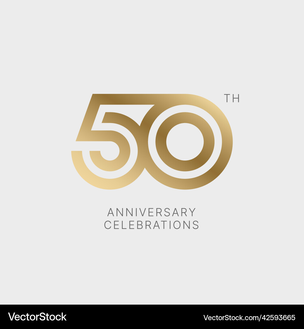 50th Anniversary Emblem - Celebration Logo Vector Image