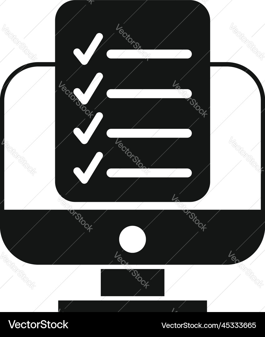Computer task schedule icon simple event vector image