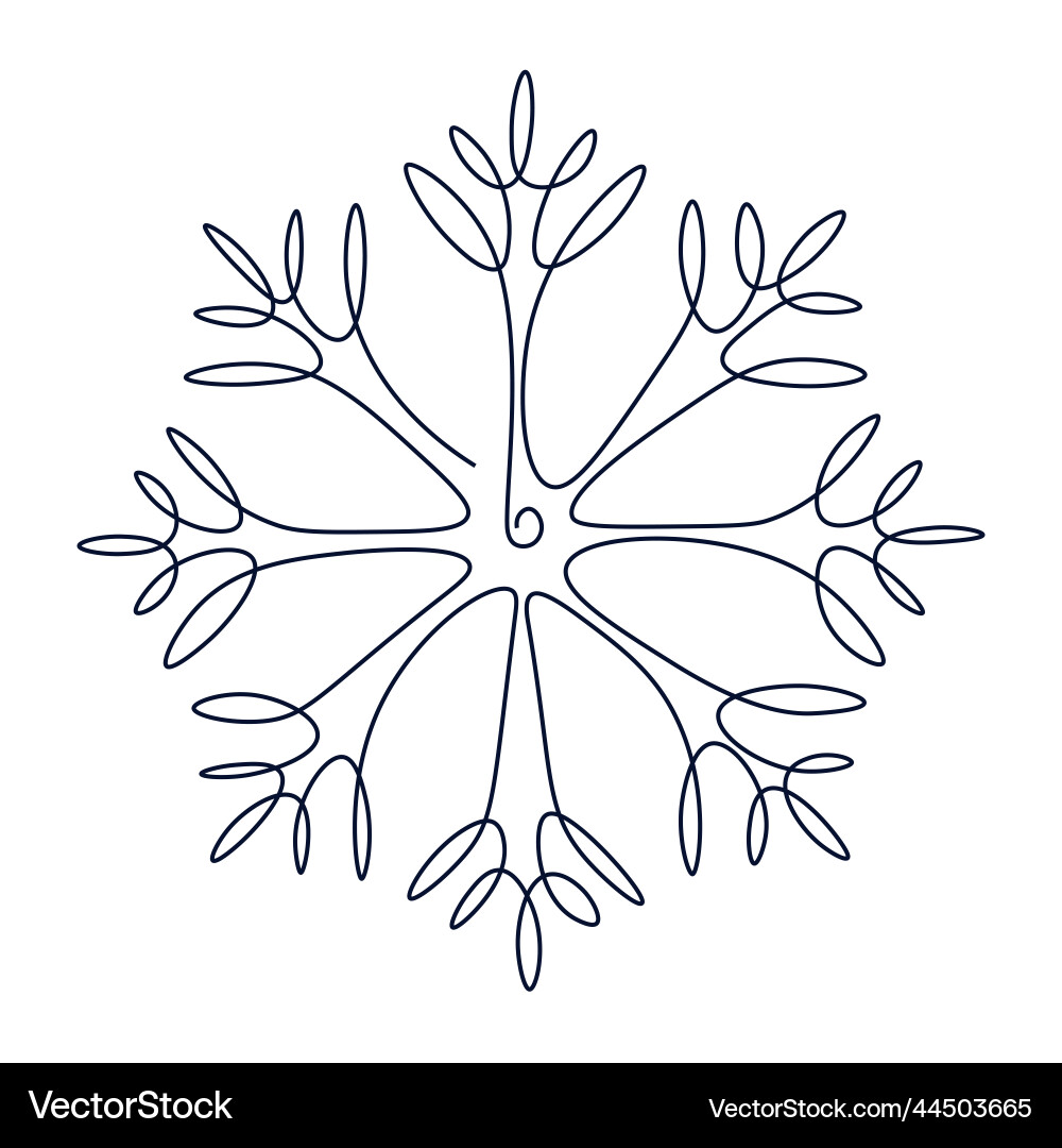Drawing snowflakes with one continuous line Drawing snowflakes with one continuous line vector image