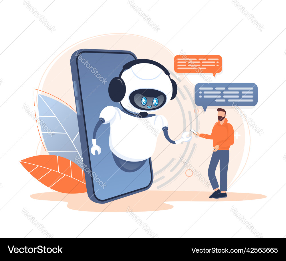 Flat chat bot for web design isometric Flat chat bot for web design isometric vector image