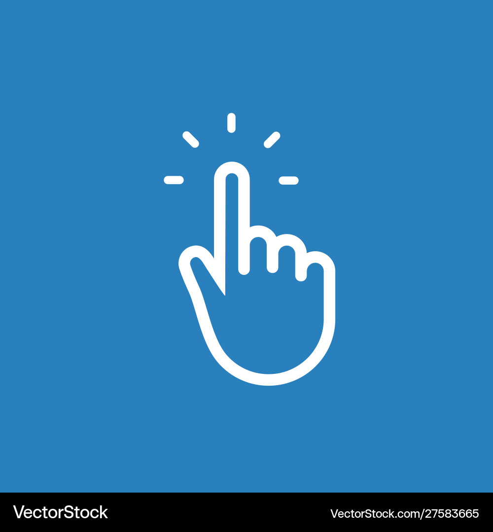 Hand Click Cursor Icon - Touch & Pointer vector image