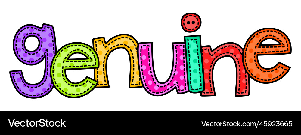 Hand Drawn Genuine Lettering Royalty Free Vector Image