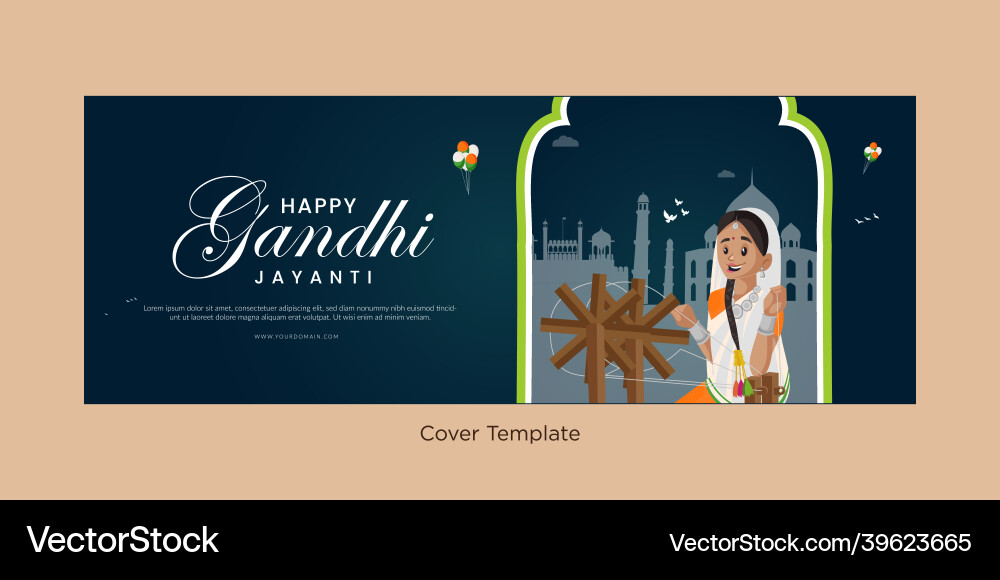 Happy gandhi jayanti cover page vector image