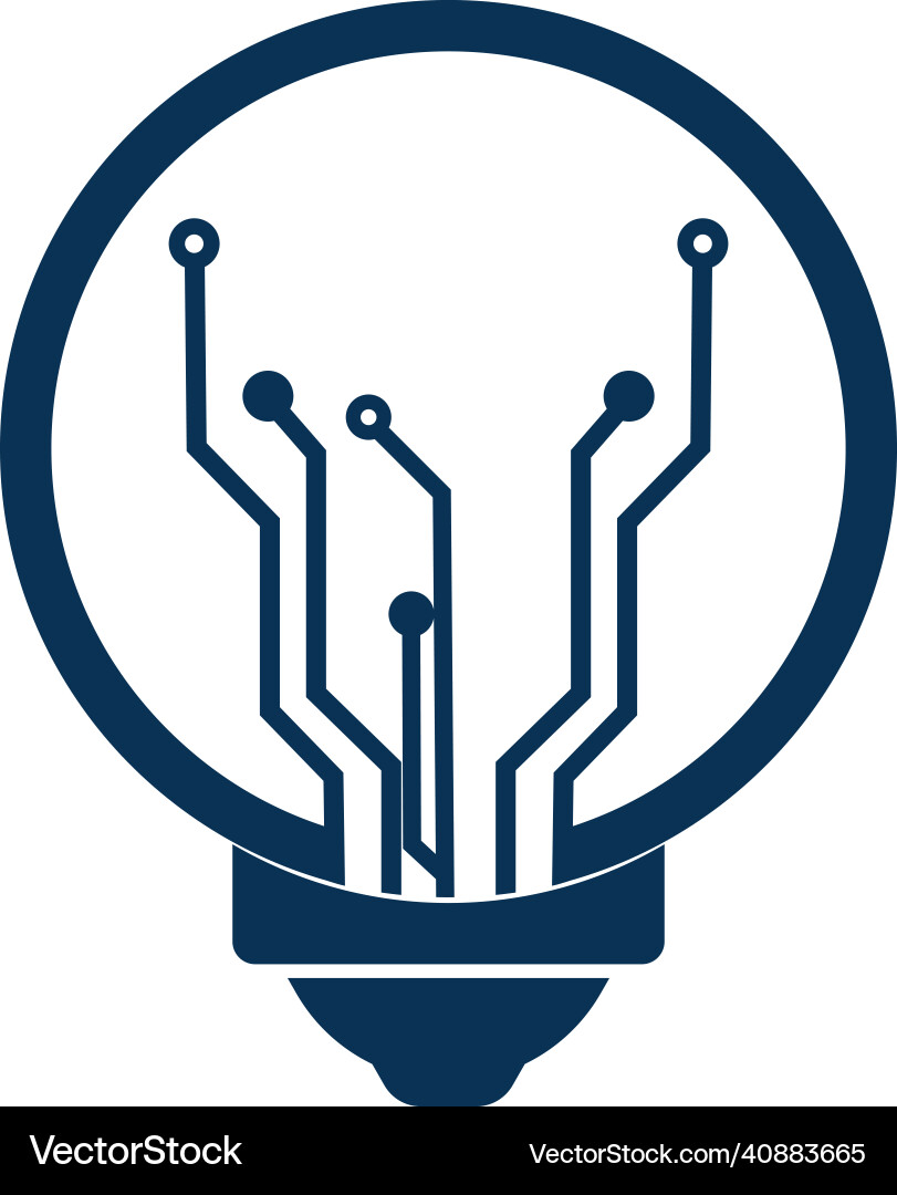 Light bulb idea icon with circuit board inside vector image