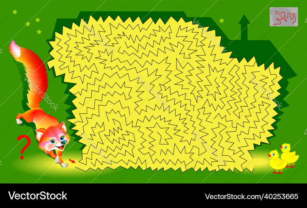 Logic puzzle game with labyrinth for children Logic puzzle game with labyrinth for children vector image