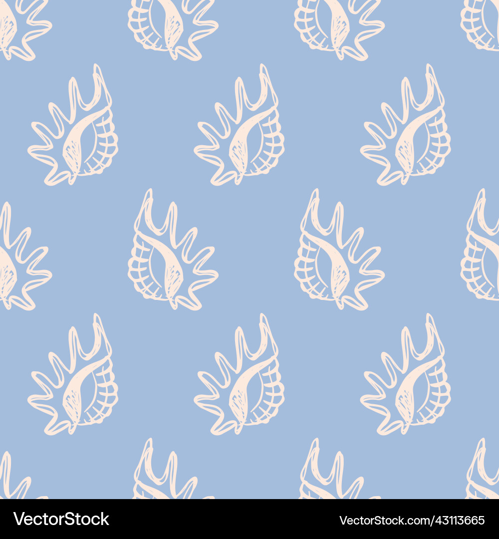 Sea shell seamless pattern Sea shell seamless pattern vector image