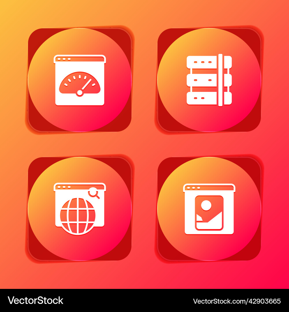 Set digital speed meter server search engine Set digital speed meter server search engine vector image