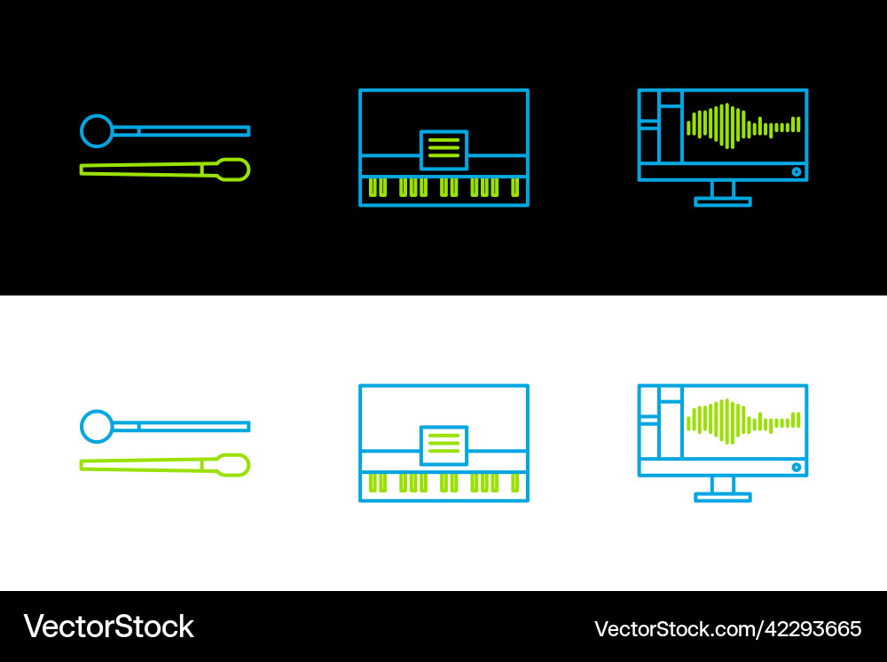 Set line sound or audio recorder on monitor drum Set line sound or audio recorder on monitor drum Vector Image