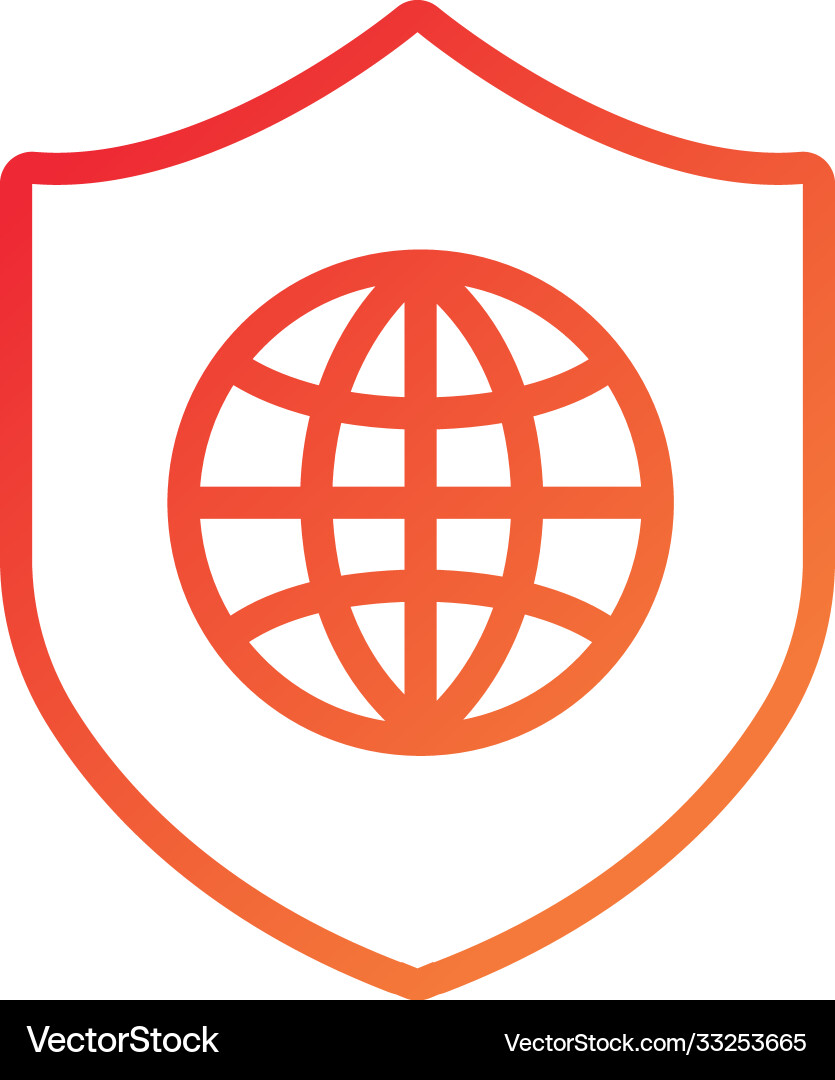 Shield sicher mit Kugel Browser Gradienten Stil Shield sicher mit Kugel Browser Gradienten Stil vektorbild