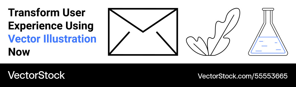 Simplified design elements featuring envelope Vector Image
