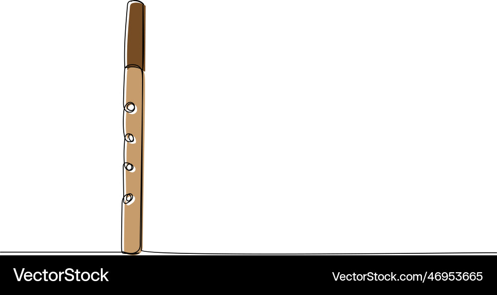 Sopilka one line color art continuous Sopilka one line color art continuous vector image