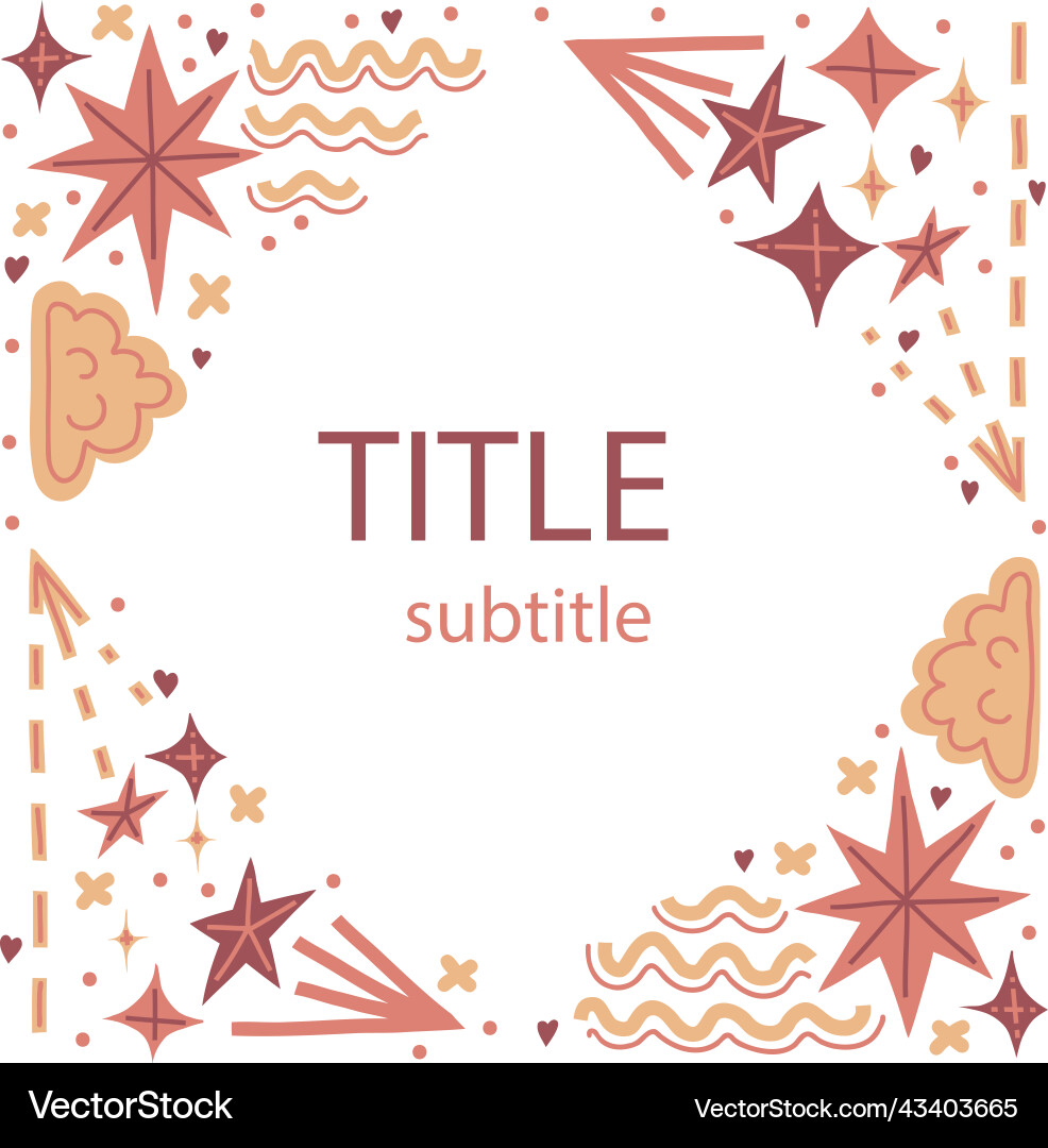 Square frame with abstract shapes Vector Image