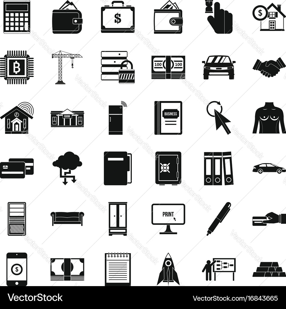 Take a credit icons set simple style vector image