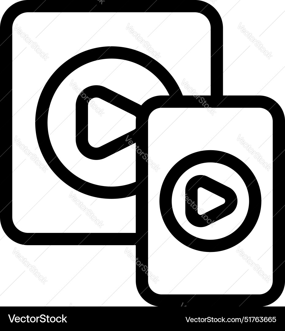 Video player interface showing cross platform Video player interface showing cross platform vector image