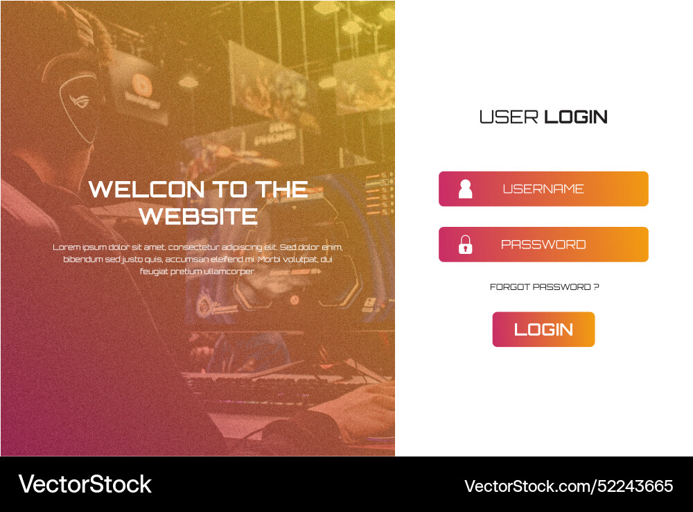 Web template landing page Royalty Free Vector Image