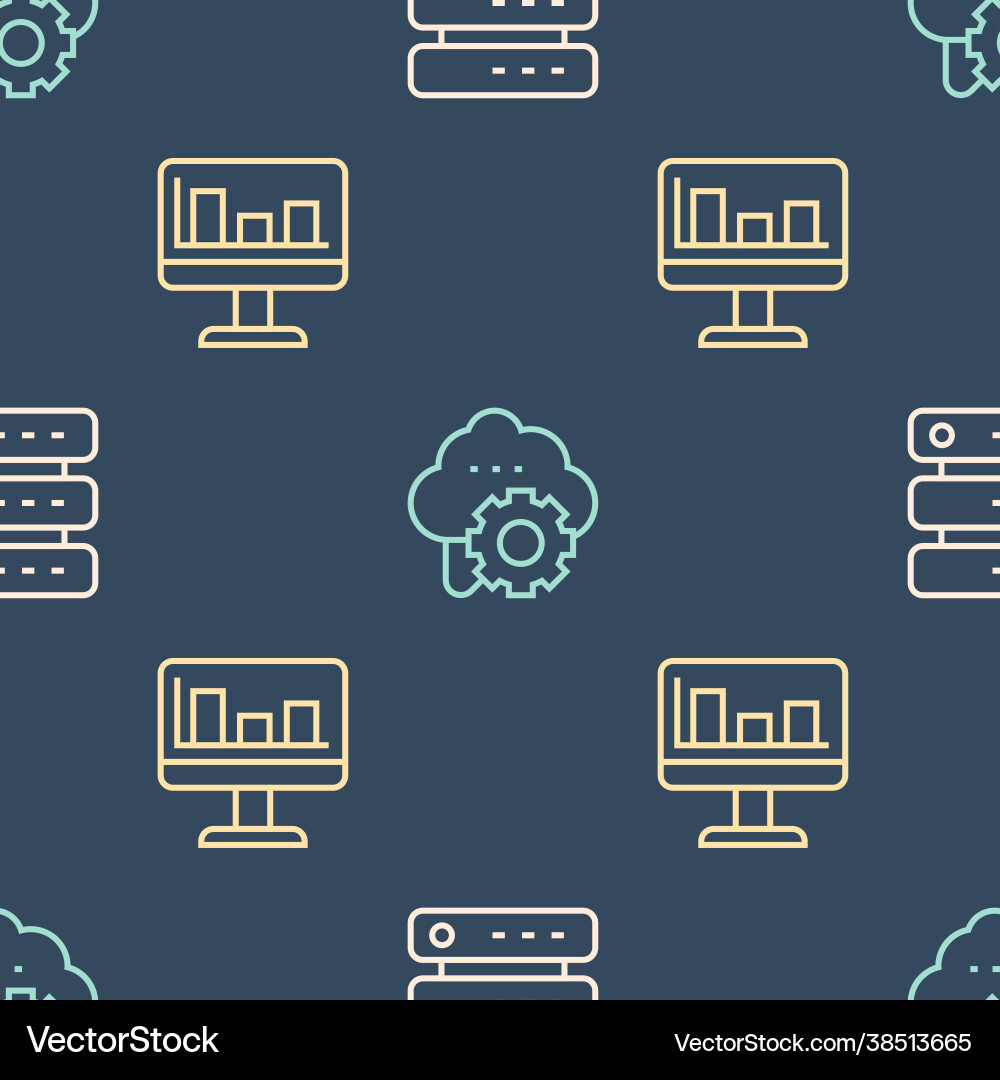 Zeilenserver Daten Webhosting Monitor einstellen Zeilenserver Daten Webhosting Monitor einstellen vektorbild