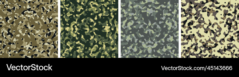 4 camouflage background set pattern design 4 camouflage background set pattern design vector image