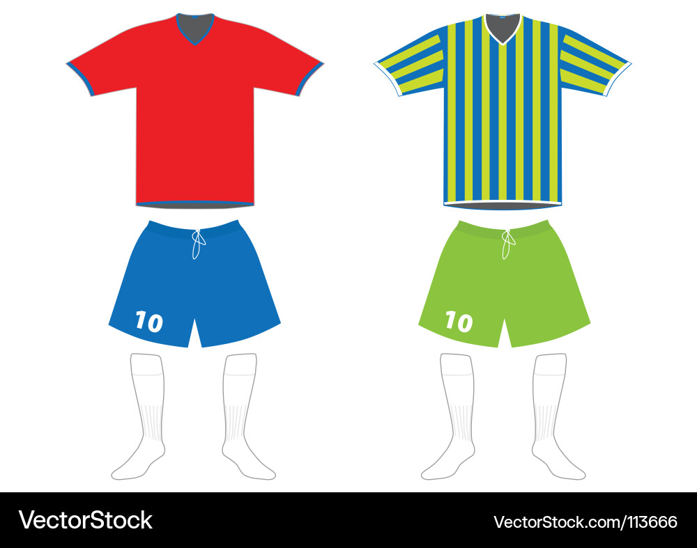 Blue and Red Soccer Jersey Vector Image
