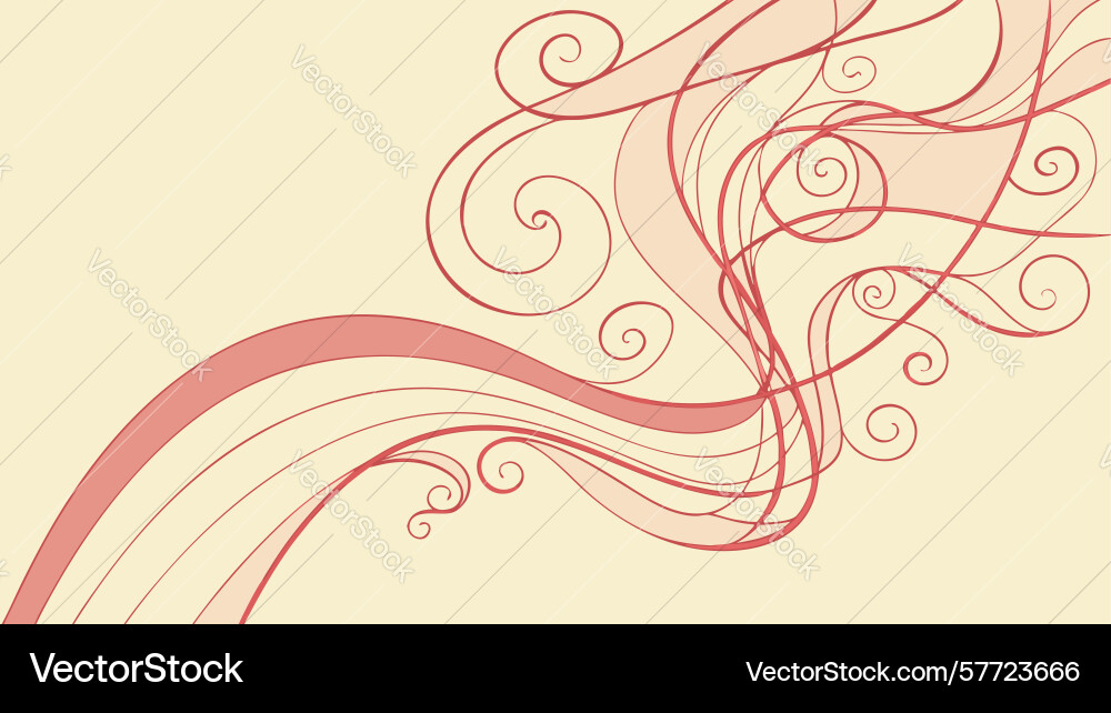 Delicate abstract swirls and waves pattern design vector image