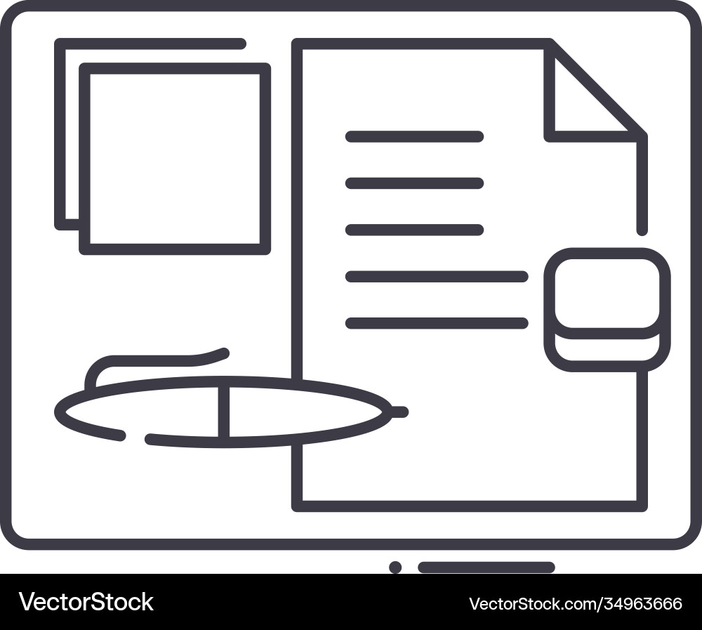 Design work icon linear isolated Design work icon linear isolated vector image