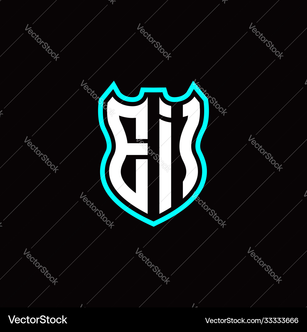 E i initial logo design with shield shape E i initial logo design with shield shape vector image