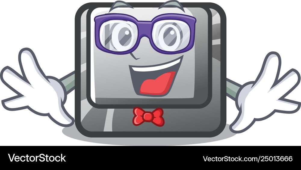 Geek button p in shape mascot Geek button p in shape mascot vector image
