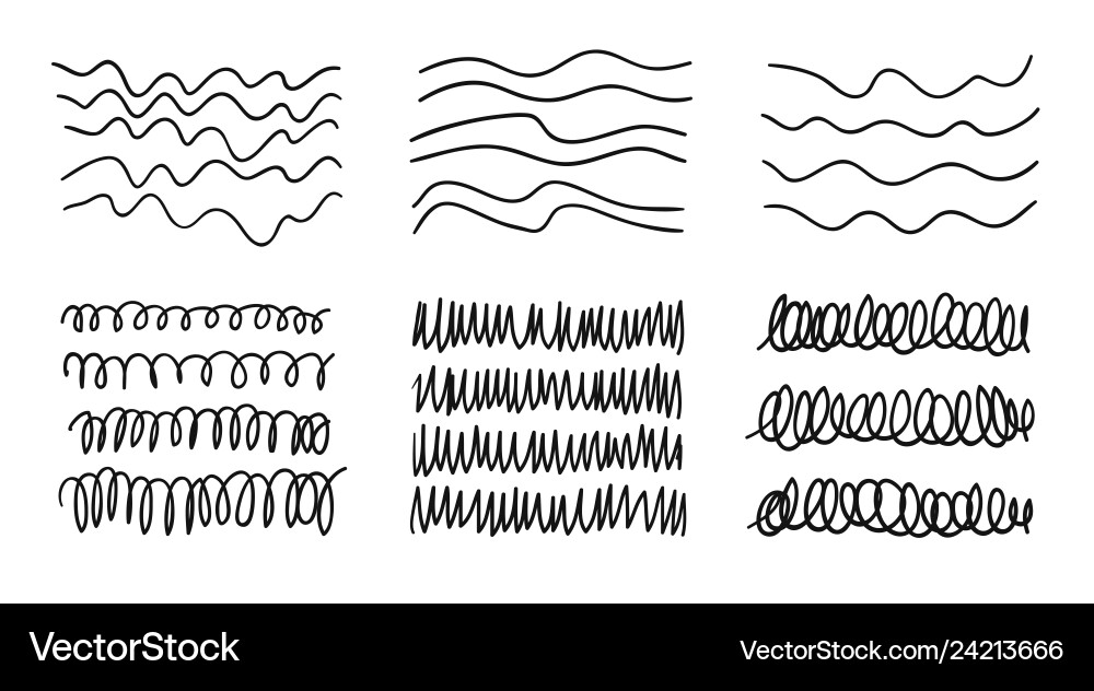 Hand drawn set of objects for design use black vector image