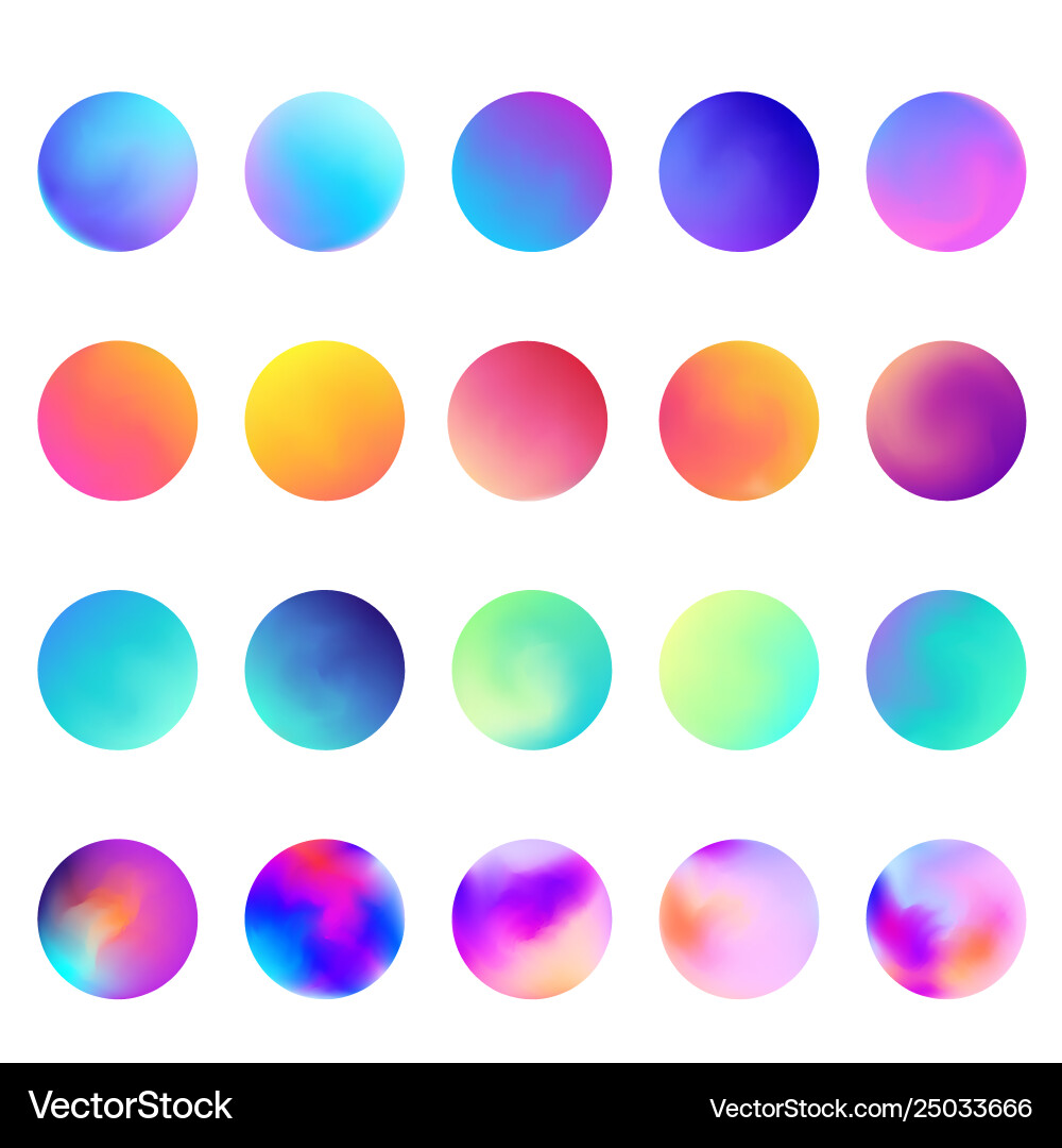 Holographic Gradient Sphere Set vector image