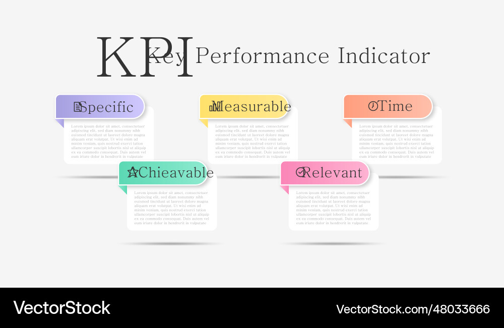 Infographic kpi key performance indicator Infographic kpi key performance indicator Vector Image