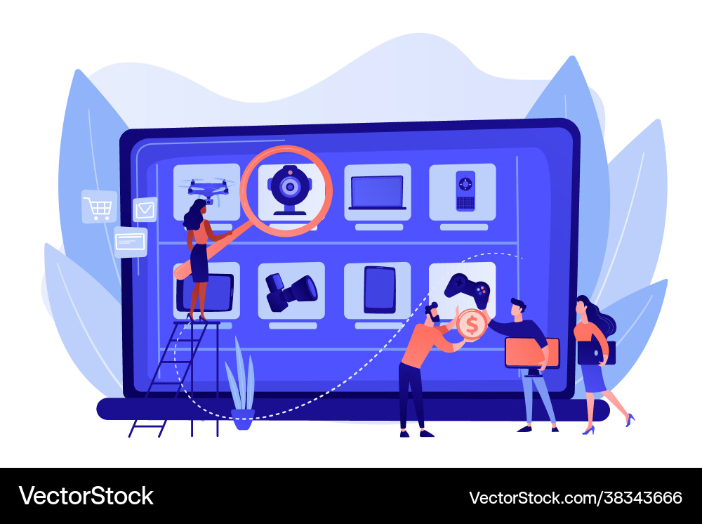 Online flea market concept Online flea market concept vector image