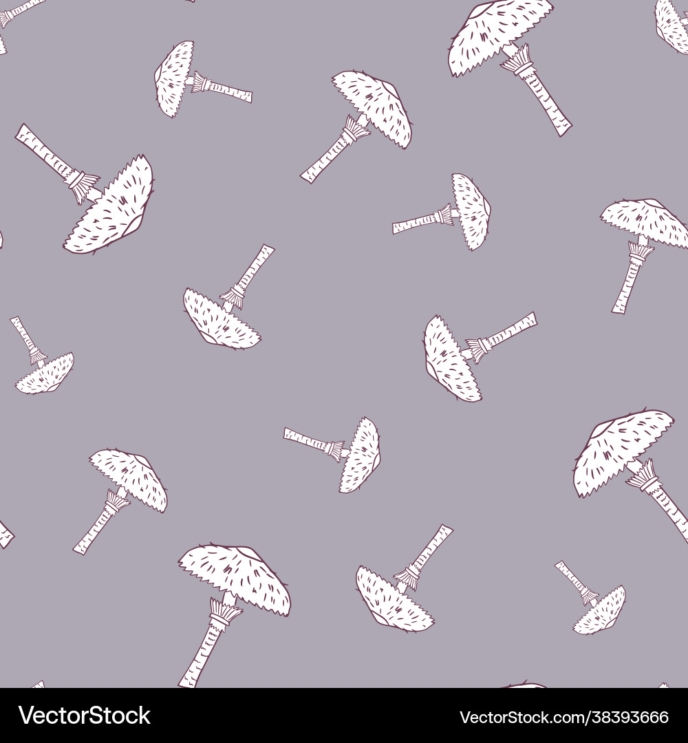 Outline random mushroom shapes seamless pattern Outline random mushroom shapes seamless pattern vector image