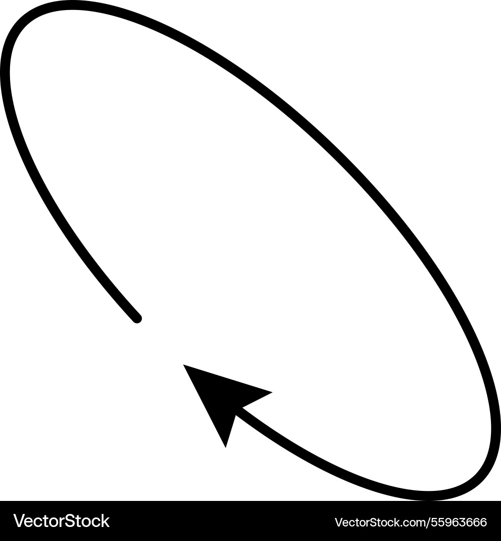 Oval circle rotate arrow icon ellipse orbit line Oval circle rotate arrow icon ellipse orbit line vector image