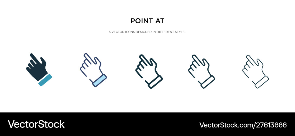 Point at icon in different style two colored Point at icon in different style two colored vector image