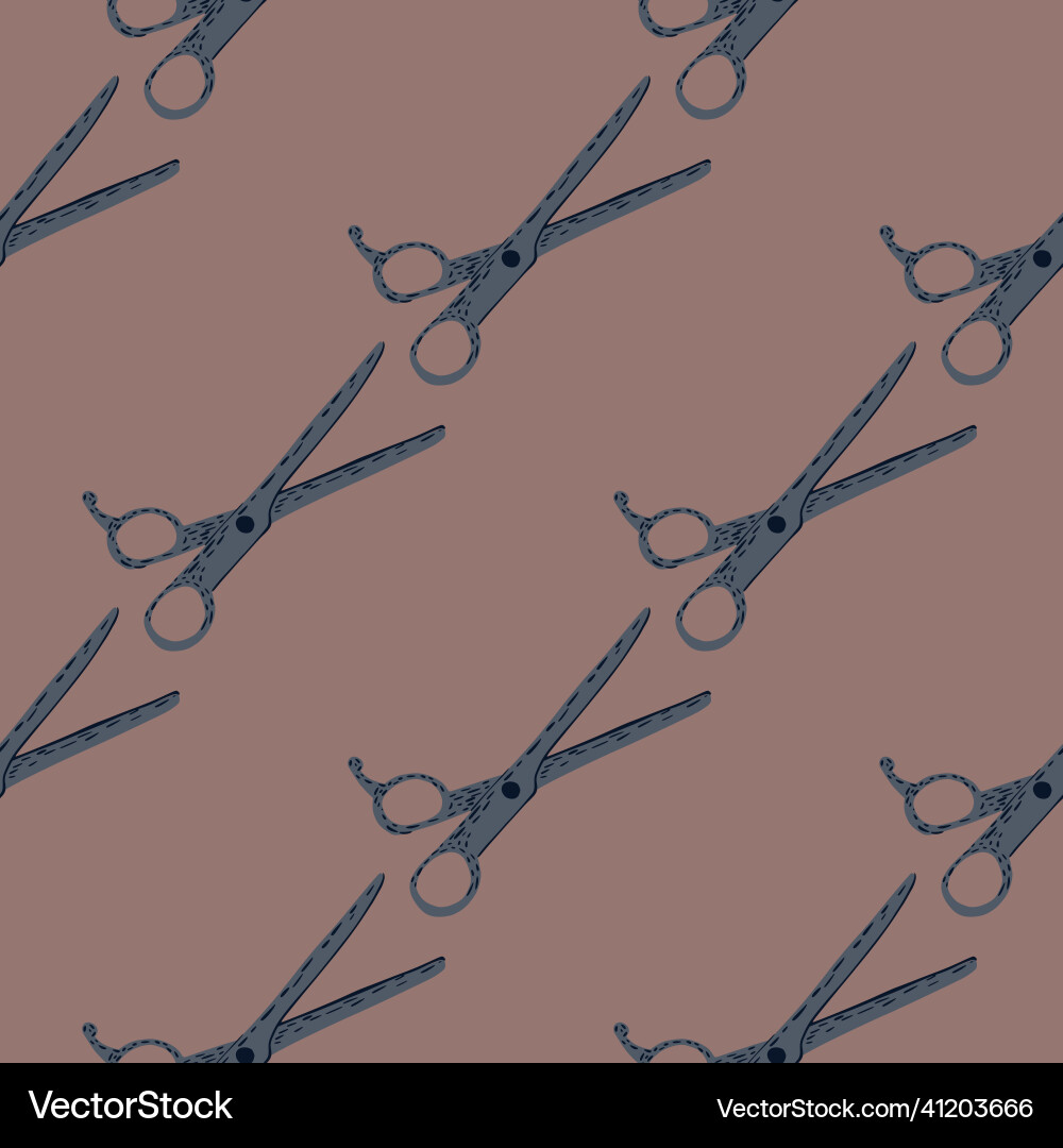 Scissors seamless pattern retro salon background Scissors seamless pattern retro salon background vector image
