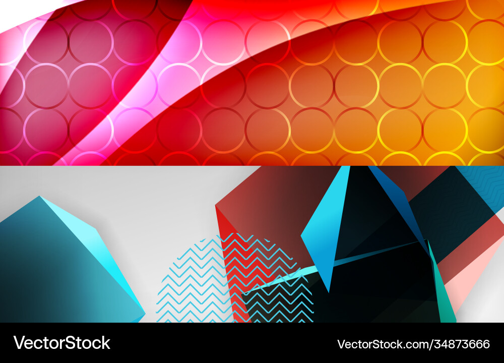 Set two minimal geometric abstract backgrounds Set two minimal geometric abstract backgrounds Vector Image