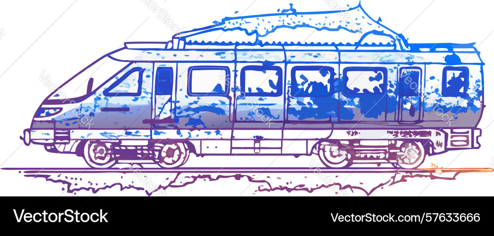 Wireframe train design for engineering Vector Image