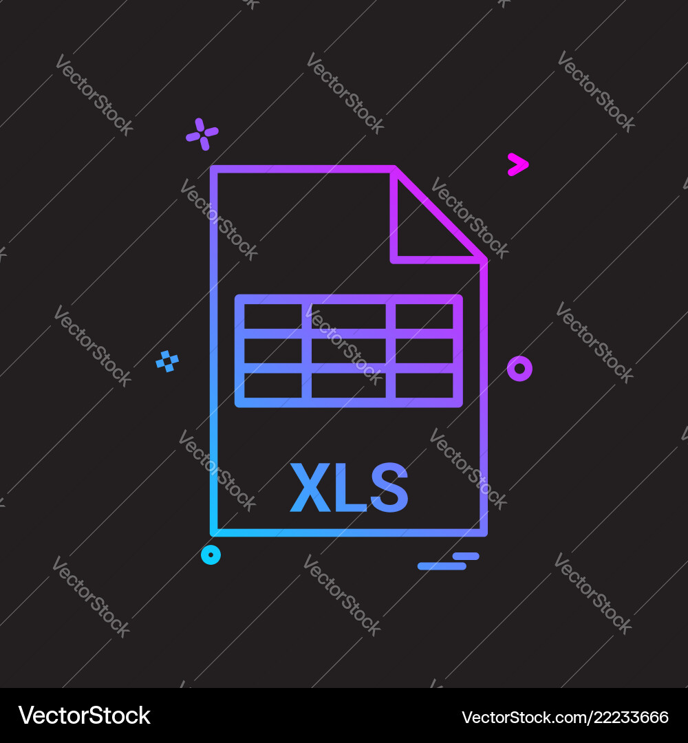 Xls file extension format icon design Xls file extension format icon design vector image