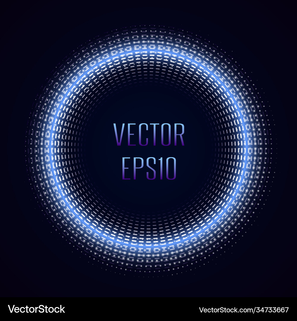 Abstract halftone circle frame with glowing Abstract halftone circle frame with glowing vector image