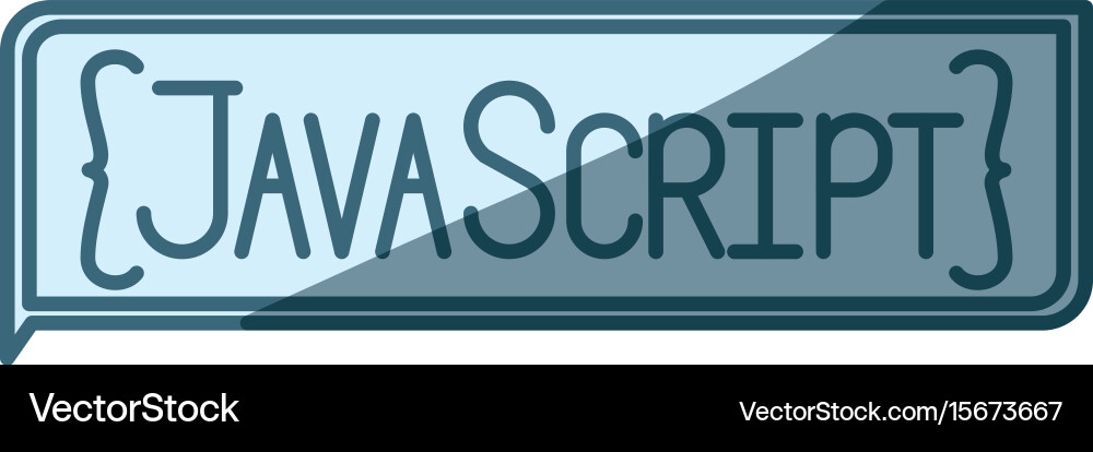 Blue shading silhouette of rectangle text java vector image
