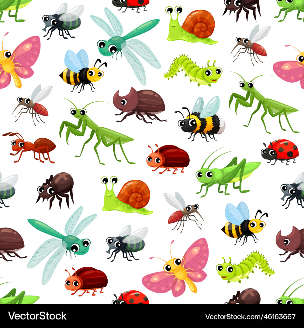 Cartoon Butterfly Insect Pattern Royalty Free Vector Image
